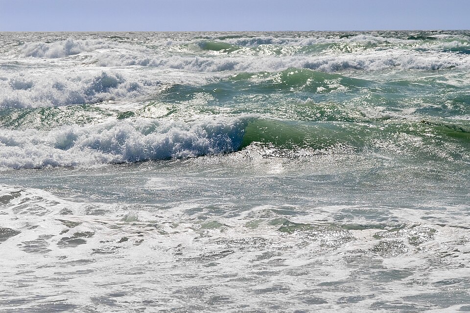 Breaking waves on the ocean surface